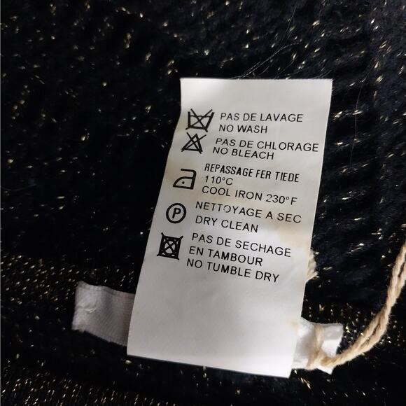 NWT@$225! RODIER! WOOL+! BLACK & GOLD METALLIC KNIT, SHEET SWEATER DRESS! SZ 8 - Picture 11 of 13